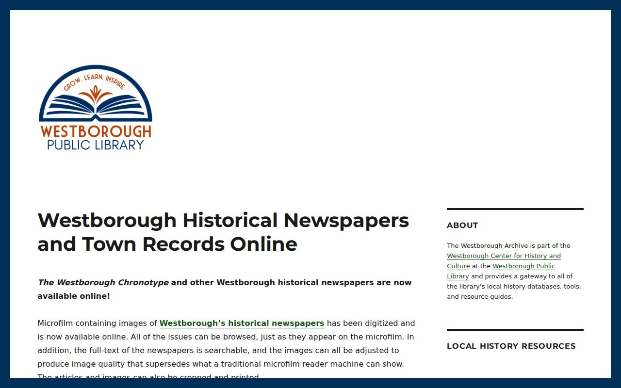 Westborough city directory companion research in digitized historical newspapers