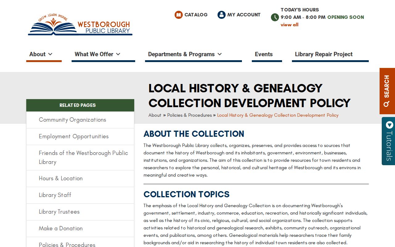 Westborough city directory research in the Westborough Room local history collection